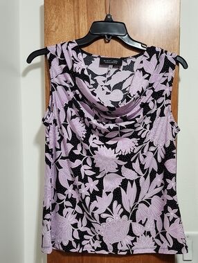 NWOT Black Label By Evan Piccone Size L Sleeveless Cowl Neck Top